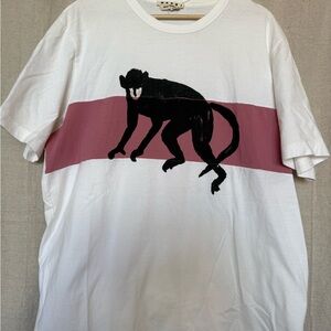 Marni White and Pink Monkey Graphic Tee